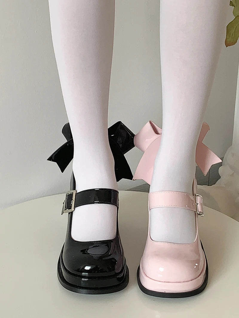 Aiertu Back  to school Platform High Heel Women Mary Jane Shoes Fashion Shallow Butterfly-knot Autumn Ladies Dancing Party Prom Pumps Aiertu