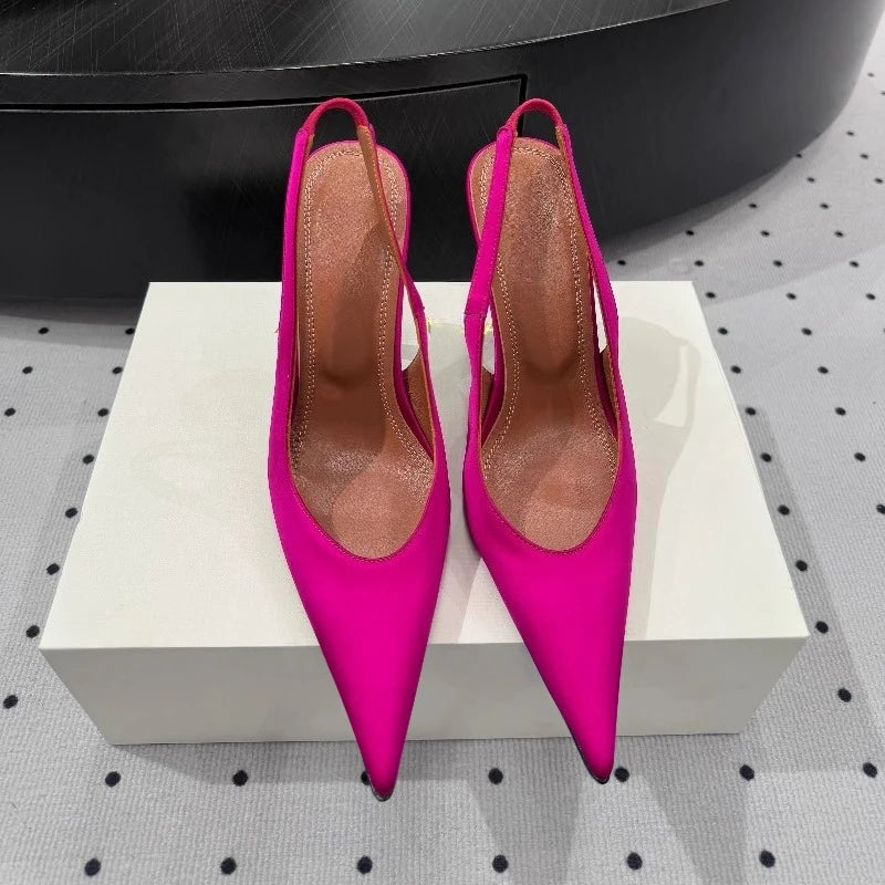 AIERTU  -  Fashion Summer New High Heels Women's Thin Heels Pointed Sexy Sandals Women's Empty Shoes Aiertu