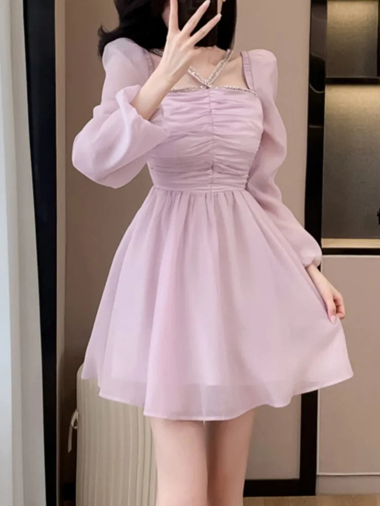 Aiertu Fashion New Women Vintage Elegant Chic Party Dress Long Sleeve Casual Birthday Club Prom Vestidos Female Summer Robe New Clothes Aiertu