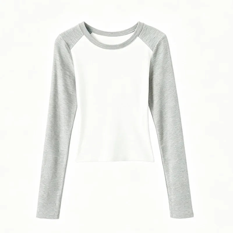 AIERTU  - Women Y2K Raglan Long Sleeve Top Autumn  Comfort Slim Fit Black White Vintage Baseball T Shirt Casual Streetwear Base Layer Aiertu