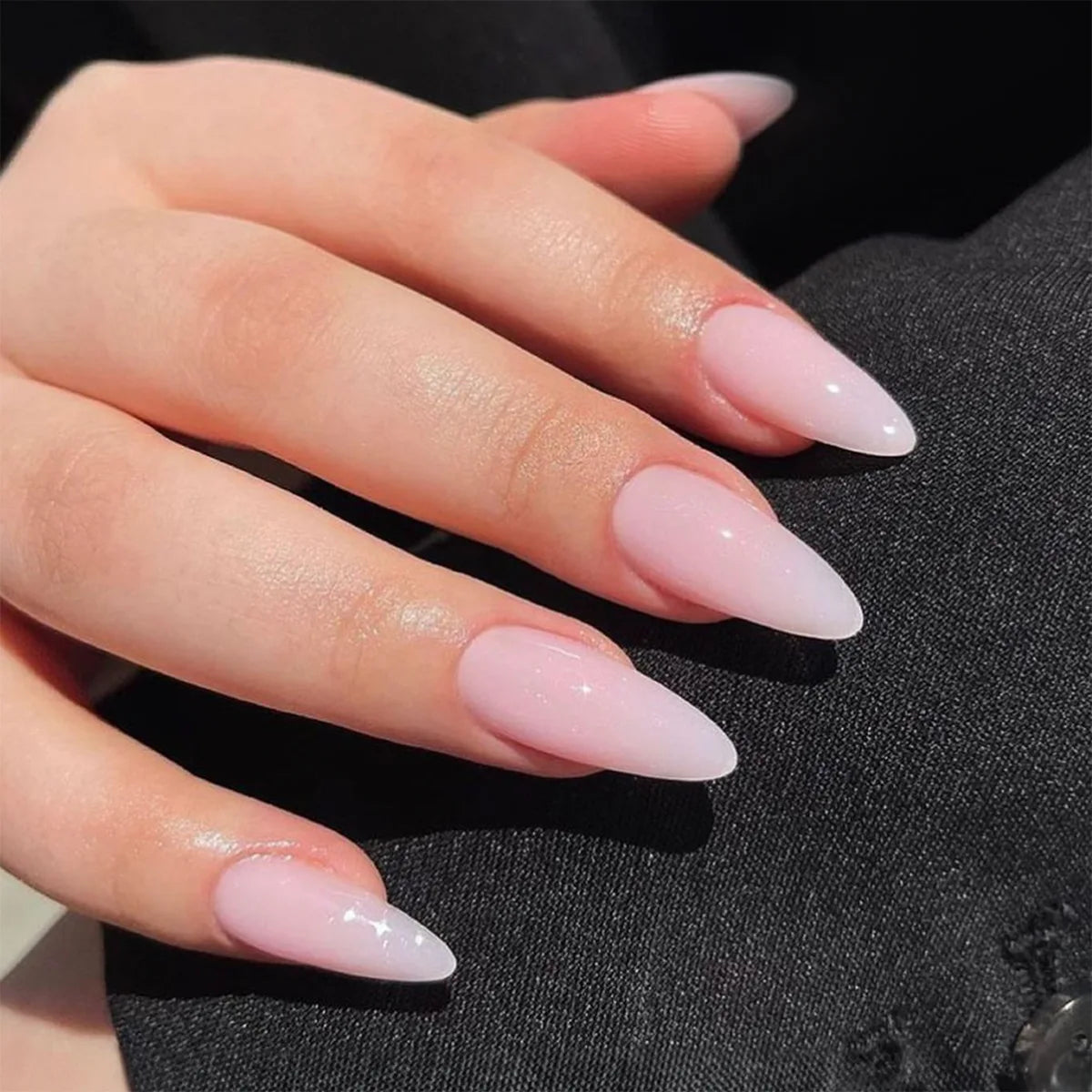 Aiertu Medium-length Acrylic Almond Fake Nails Art Cool Hottie Girl Wear False Nails Europe and USA Press on Nail Removable French Nail Aiertu