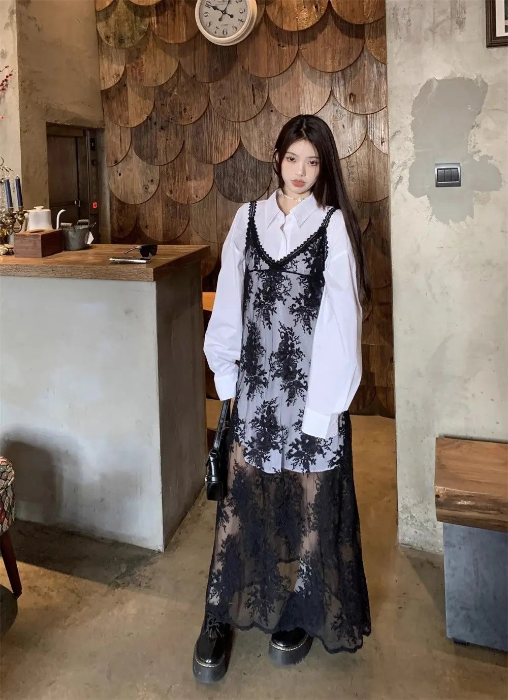 Aiertu Y2k Coquette Beach Sexy Floral Flower Embroidery Black Slip Long Dress Women Sundress Holiday Vacation Maxi Dresses Aiertu