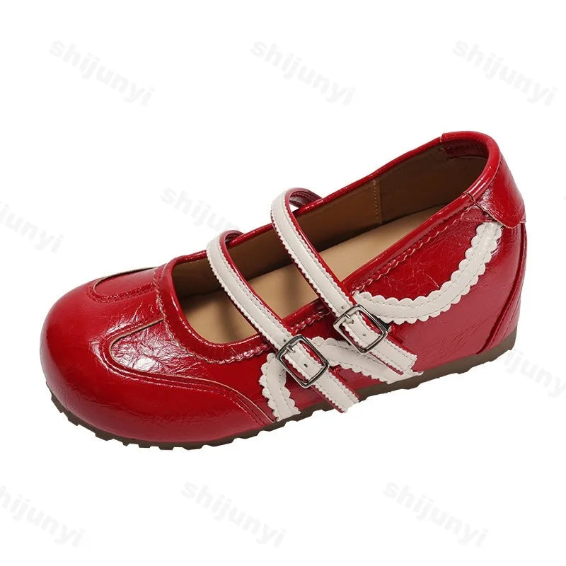 AIERTU  -  Women's Retro Elegant Shallow Mouth Casual Wedge Heel Mary Jane Shoes Autumn New Fashion Versatile Comfortable Single Shoes Aiertu
