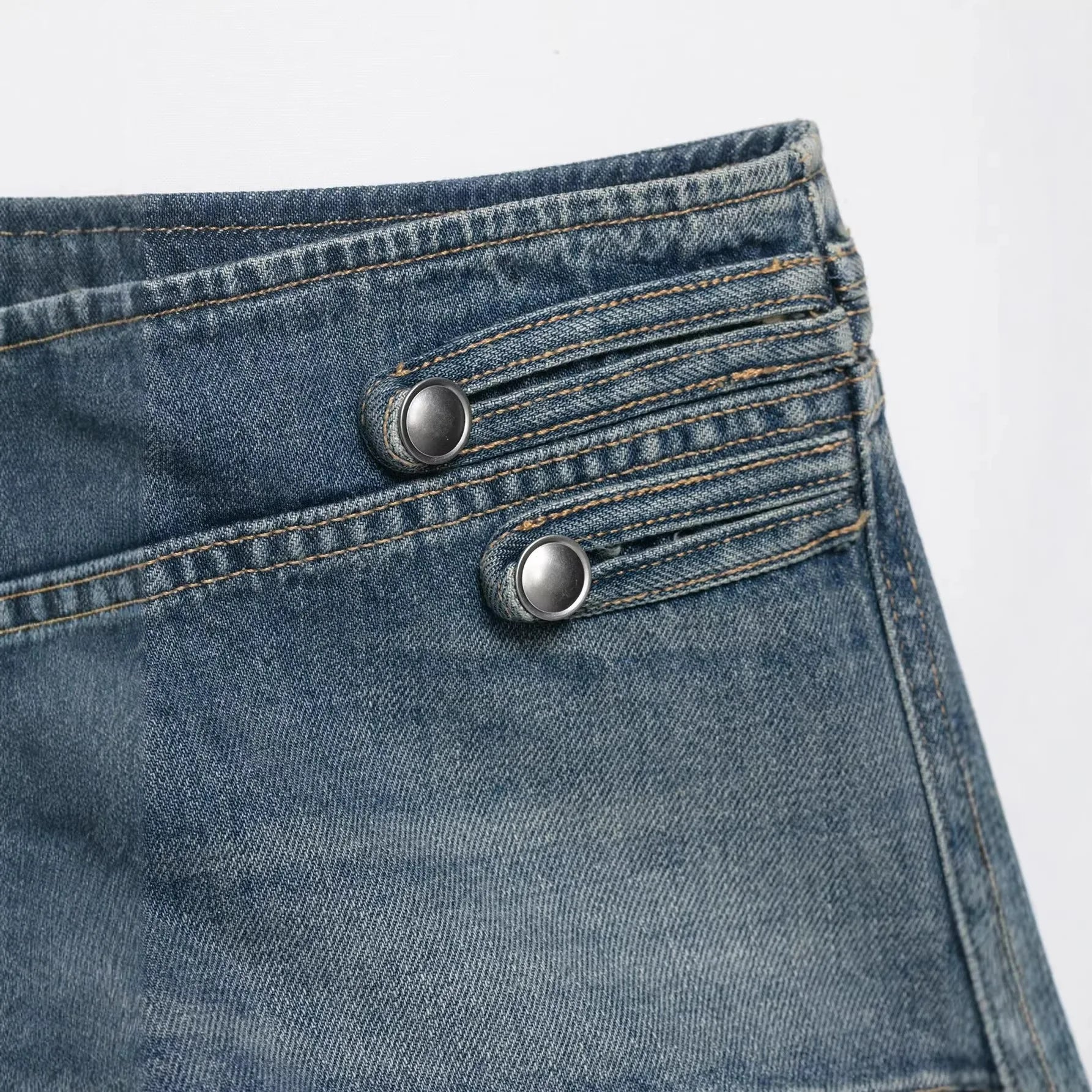 AIERTU  -  Low Waist Mini Denim Shorts Women's American Style Retro Wash Casual A-Line Hot Pants Summer Street Trend Sexy Girl Aiertu