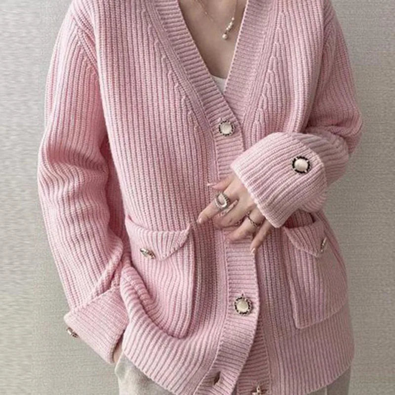 New Oversized Women's Sweater Cardigan Jacket Autumn Winter Loose Warm Sweaters Coat Female Casual Knit Sweaters Outerwear Aiertu