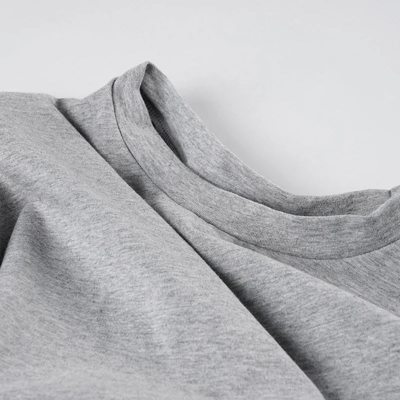 AIERTU - Casual Simple Long Sleeve Round Collar Solid Streetwear Women T-shirts Loose Early Autumn Basic Club Tops Clothing  Aiertu