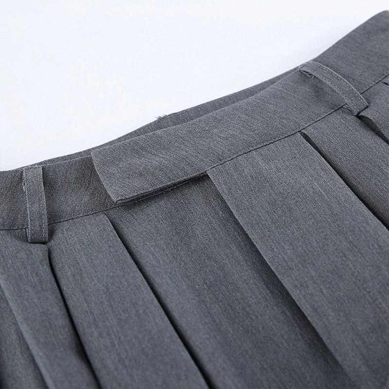 AIERTU  -  French Stylish Commuter Gray Pleated Harem Pants for Women Summer Fashion High Waist Chic Baggy Trousers with Pockets Aiertu