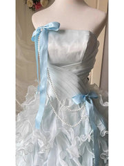 AIERTU  -  Sweet Fairy Japanese Original Lolita Blue Evening Dress Bar Mitzvah Princess Style Birthday Banquet Bow Dresses Aiertu