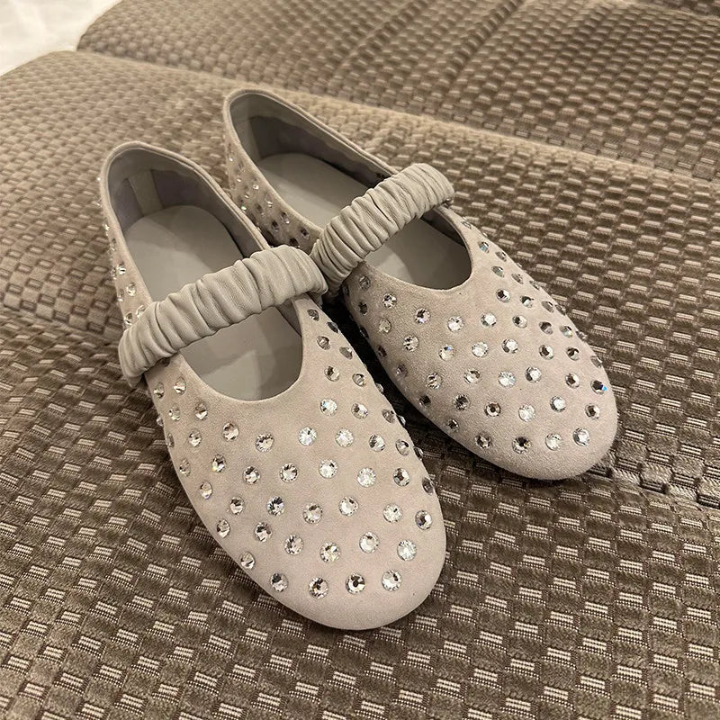 AIERTU  -  New Women's Mary Jane Shoes Exquisite Rhinestone Casual Shoes for Woman Fashion Ballet Flat Shoe Designer Shoes Zapatos De Mujer Aiertu