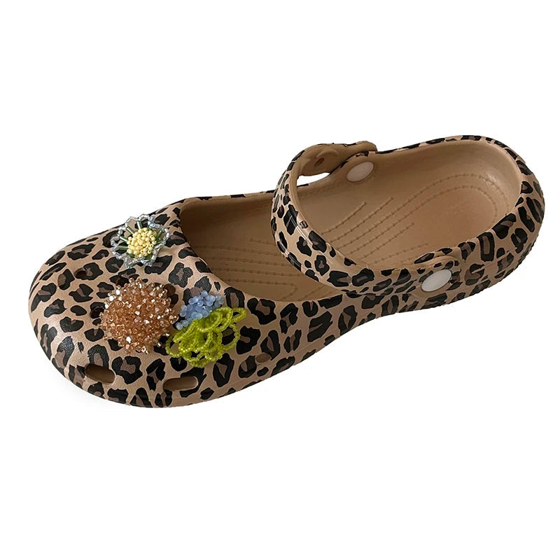 AIERTU  -  Summer Women's Slippers Luxurious Pearl Metal Flower Sparkling Designer Ballet Shoes Girls' Sandals Indoor and Outdoor Soft Aiertu