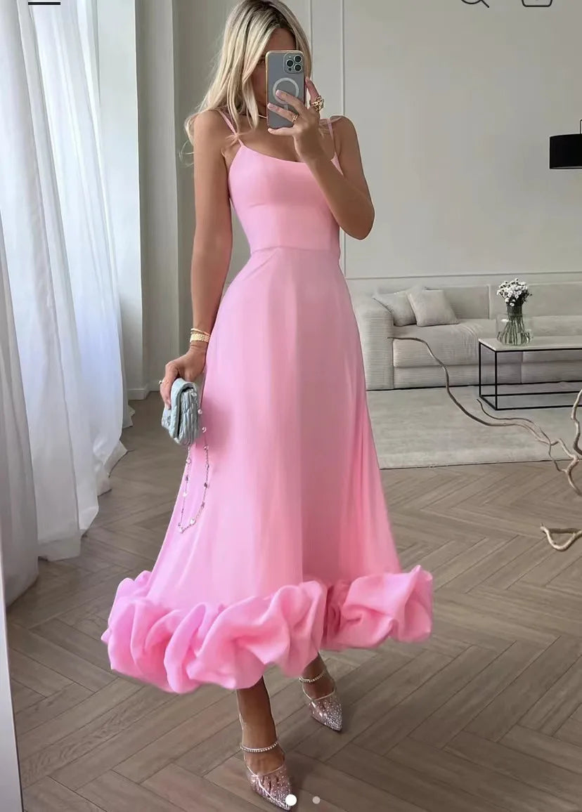 Aiertu Fashion Dress for Women Sexy High Waist Spaghetti Strap Dress for Women U Neck Sleeveless Backless Elegant Party Formal Dress Aiertu