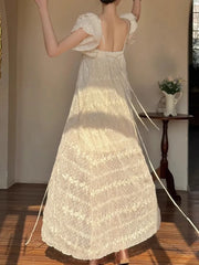Aiertu Elegant Chic Women Casual A-Line Party Dress Summer Vintage Solid Party Wedding Prom Dresses Female One Pieces Robe Vestidos Aiertu