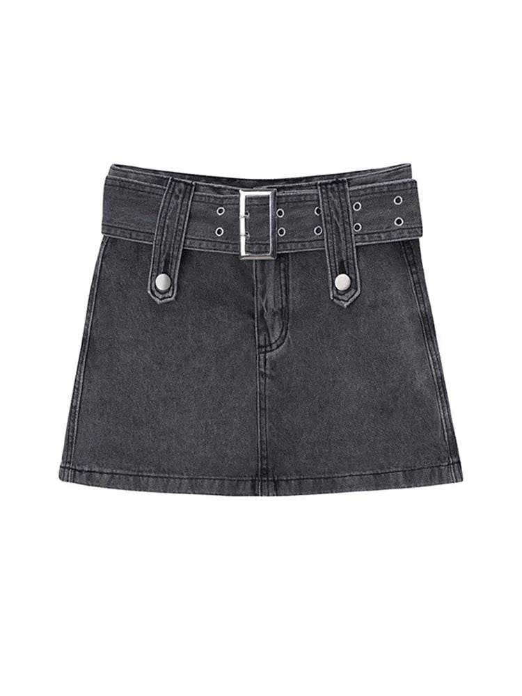 Aiertu Women Denim Shorts Skirt Vintage Streetwear A-line Jeans Skirts Casual All Match Female Slim Package Hip Mini Skirt Summer Aiertu