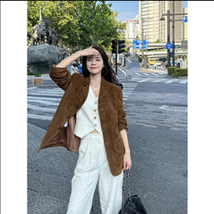 Aiertu Winter Korean Style Leather Jacket Women Casual Warm Loose Elegant Coats Female Fashion Office Lady Casual Moto Jackets Y2k Aiertu