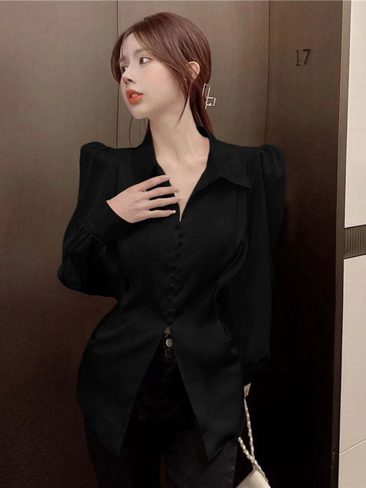 Aiertu Office Ladies Blazer Jacket Women Turn Down Collar Single Breasted Korean Casual White Vintage Outerwear Stylish Tops Aiertu