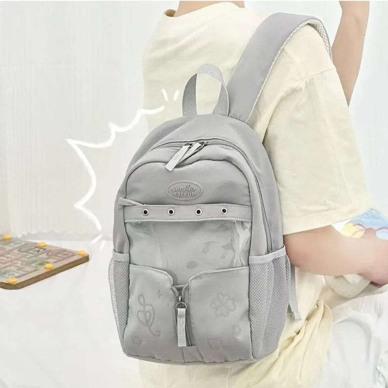 AIERTU  -  Star Polka Dots Backpack Y2k Versatile Girl High Capacity Multi Size Commuting Student Lightweight Double Shoulder Canvas Bag Aiertu