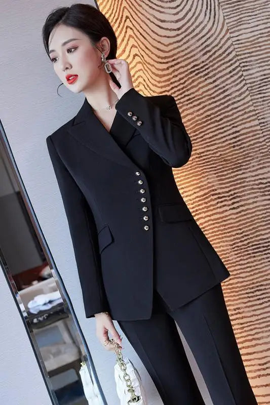 Aiertu Korean Fashion Women's Red Professional Blazer Coat New Black Long Sleeve Single Breasted Suit Jackets Female Autumn Winter Aiertu