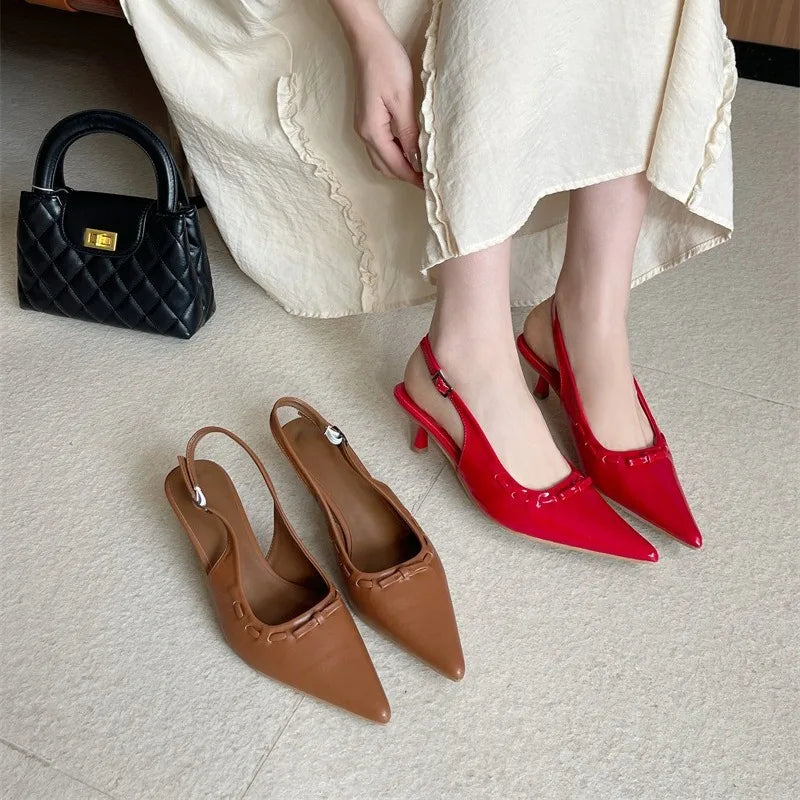 AIERTU  -  Patent Leather Sexy Pointed Toe Women Pumps New 2026 Elegant Slingback High Heels Dress Fashion Bowknot Sandals Tacones Mujer Aiertu