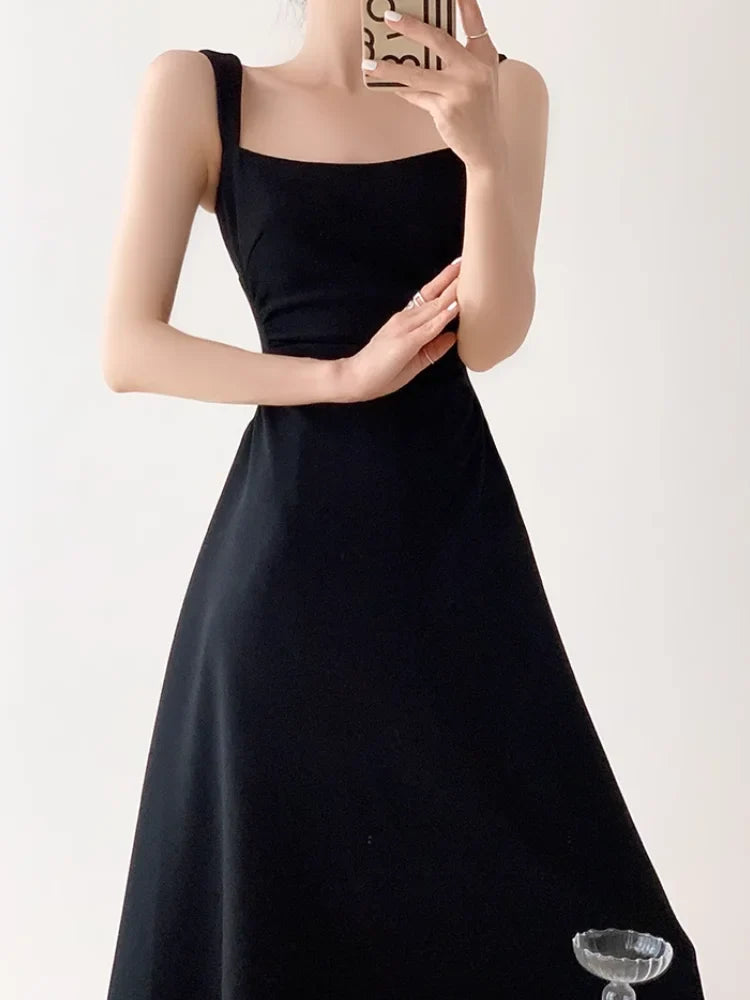 Aiertu DRESS TO IMPRESS Summer Evening Party White Long Dress Office Lady Slim Sexy Sleeveless Strap Dress Beach Style Women One Piece Dress Korean Aiertu