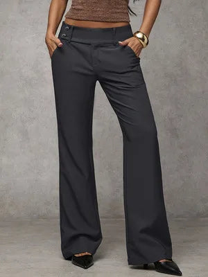 AIERTU  -  High Waist Wide Leg Pants Women's Casual Long Trousers Draping Slimming Elegant Commuter Style Fashionable Women's Trousers Aiertu