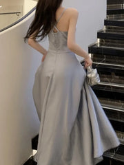 Aiertu Sleeveless Casual Women Summer Halter Midi Dress Satin A-Line Solid Chic Party Sexy Evening Club Birthday Clothes Female Vestido Aiertu