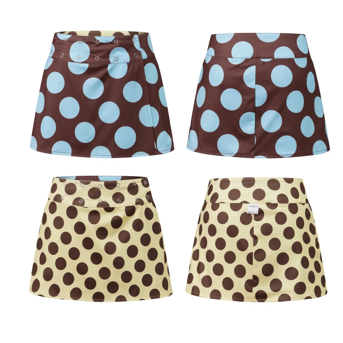 AIERTU  -  Summer Dots Printed Mini Skirt for Women Buttons High Waist Short Skirt for Daily Life Party Streetwear Aiertu