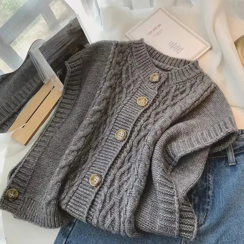 AIERTU  -  Button-knitted Cardigan Vest Women's Women's Soft Waxy Gentle Wind Sweater Vest Women Aiertu