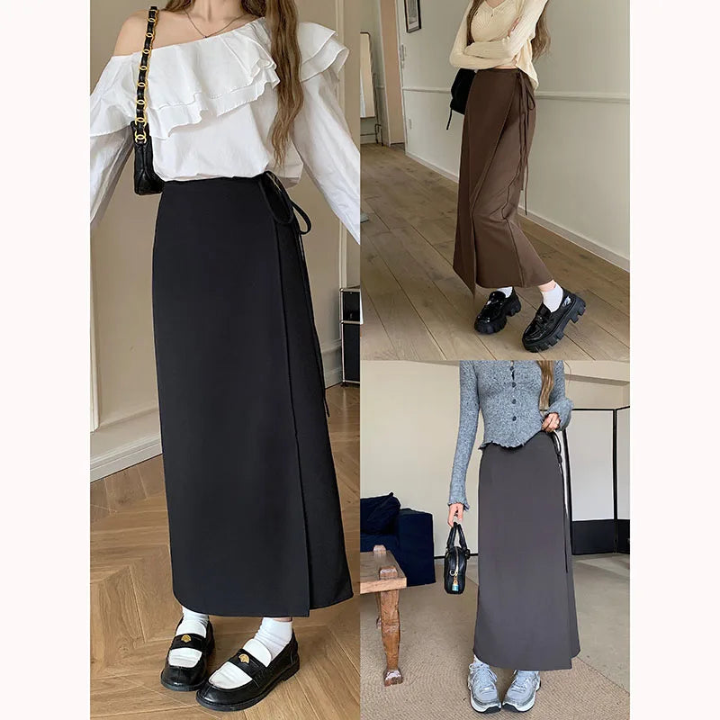 Aiertu 3Colors S-XL Irregular Long Skirt Women Summer Ankle Length Casual High Waist Pencil Long Skirts Female aiertu