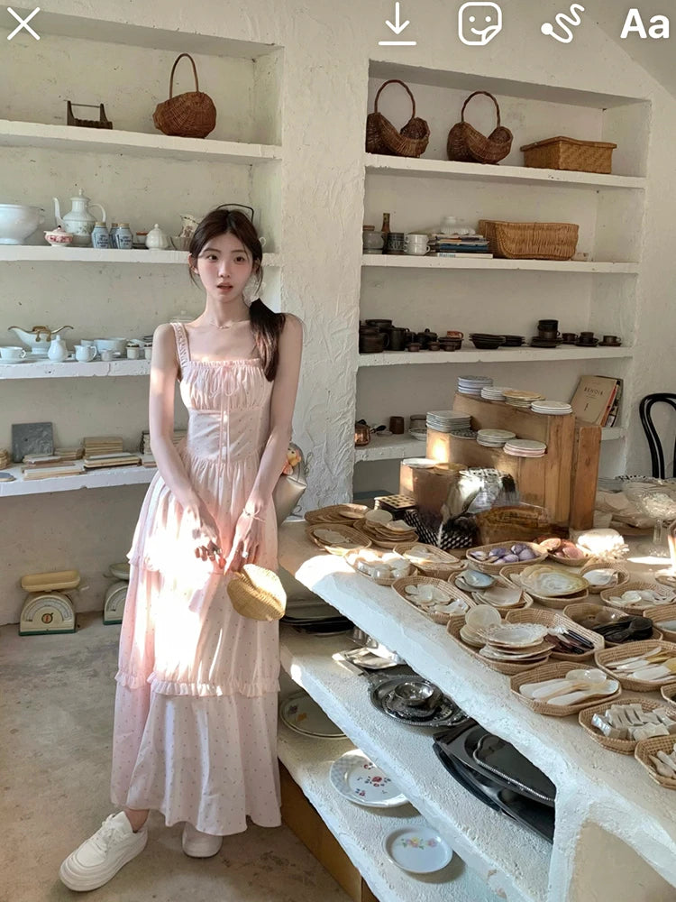 Aiertu Casual Elegant Floral Dress Women Korean Fashion Clothing Outwear Beach Style Strap Dress Even Party Sleeveless Bodycon Summer Aiertu