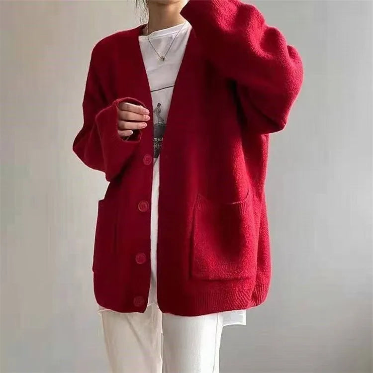 AIERTU  -  Girly Knitted Sweater Cardigan Long-sleeved Jacket College Style Autumn and Winter Sweater Women Aiertu