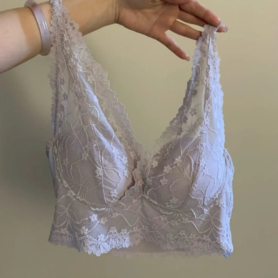 AIERTU  -  New French Lace Back Beauty Bra Wireless Support Brassiere Gather Small Chest Women Elegant Lace Comfort Underwear Aiertu