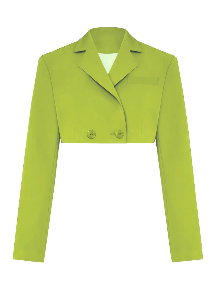 Aiertu Fashion Chic Jacket Women's Blazer Suits Green New Blazers for Women Cropped Coats Jacket Summer Casual Outfits Blazer Women Aiertu