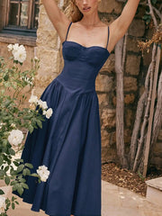 AIERTU  -  Ladies' summer solid color elegant sexy camisole dress with a three-dimensional cut that showcases a beautiful figure Aiertu