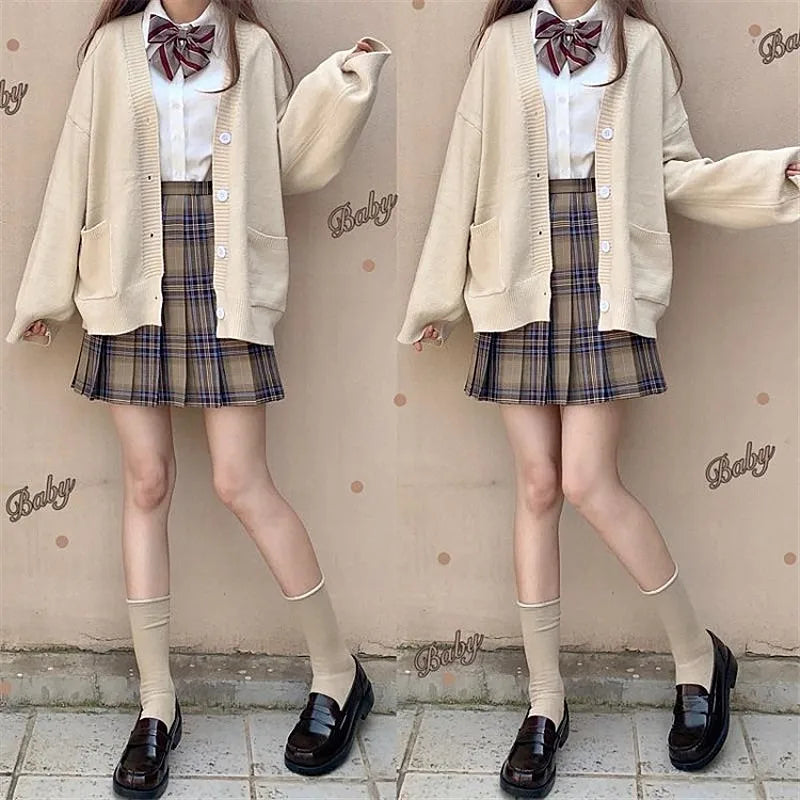 AIERTU  -  Girly Knitted Sweater Cardigan Long-sleeved Jacket College Style Autumn and Winter Sweater Women Aiertu