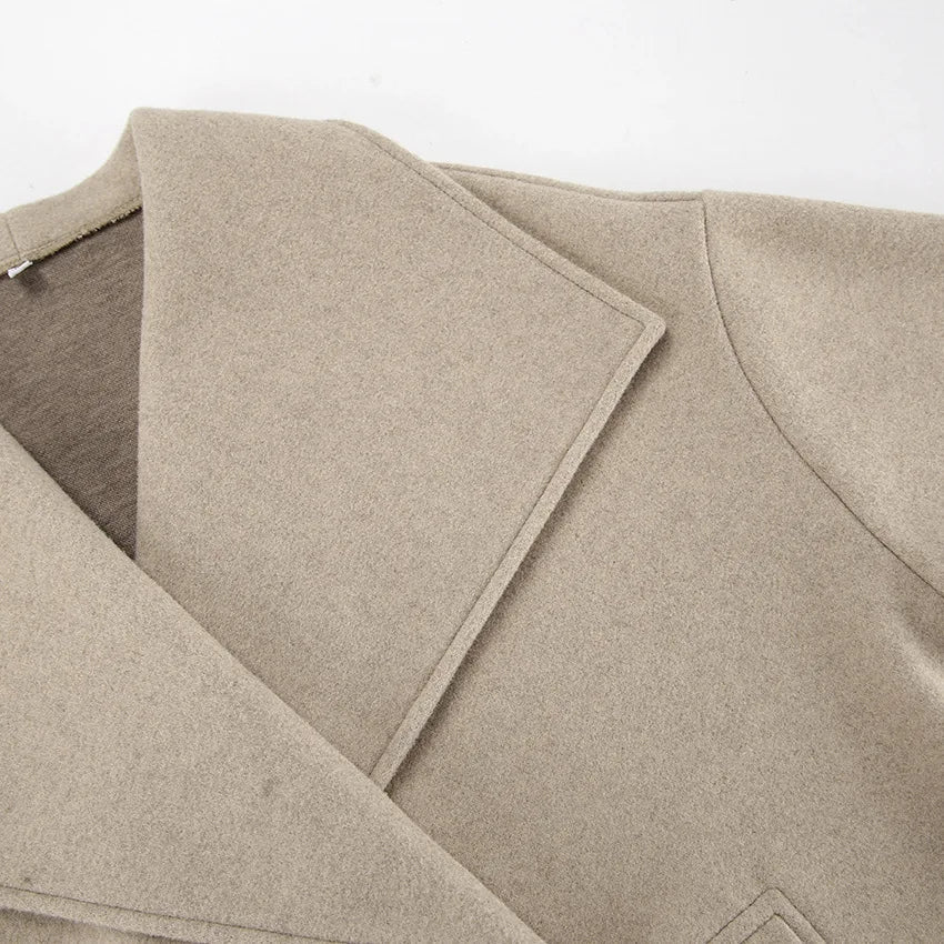 Autumn and Winter New Lapel Loose Casual Jacket Fashion Temperament Coat Women's Clothing Aiertu