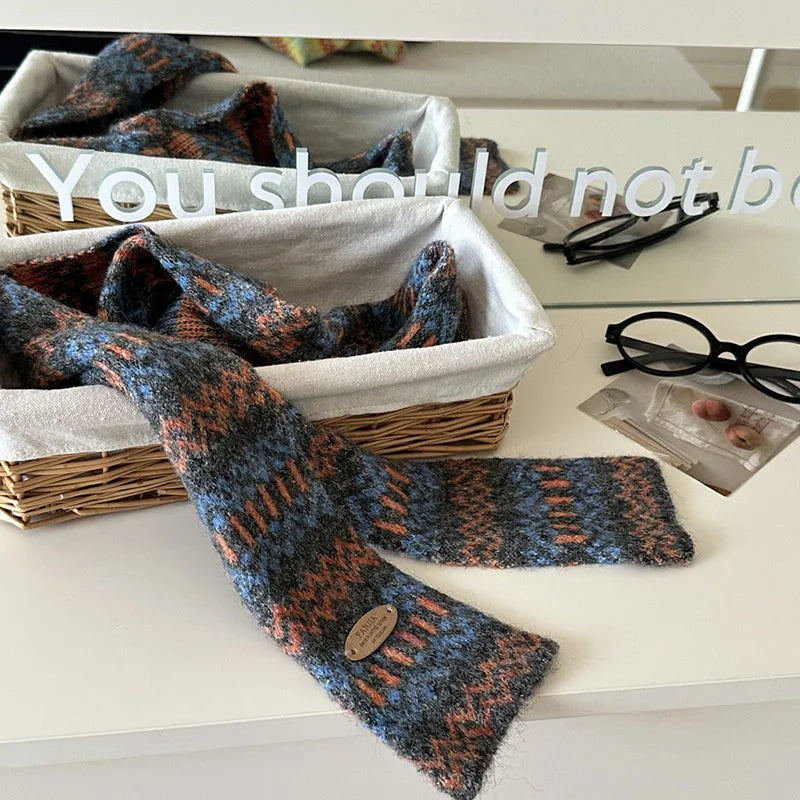 AIERTU  -  Women's Winter Scarf Sweet Warm Fel Island Style Knitted Wool Scarf High End Retro Thickened Warm Woolen Scarf Fashion Scarf Aiertu