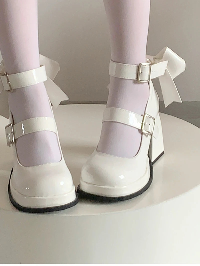 Aiertu Back  to school Platform High Heel Women Mary Jane Shoes Fashion Shallow Butterfly-knot Autumn Ladies Dancing Party Prom Pumps Aiertu