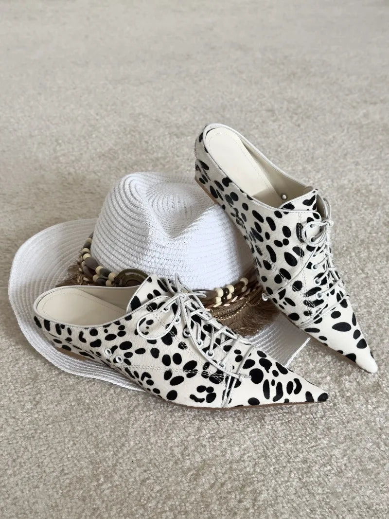 AIERTU  -  Fashion Women Shoes Retro Leopard Print Mueller Slippers for Woman Comfort Pointed Tip Casual Shoes Designer Shoes Zapatos Mujer Aiertu