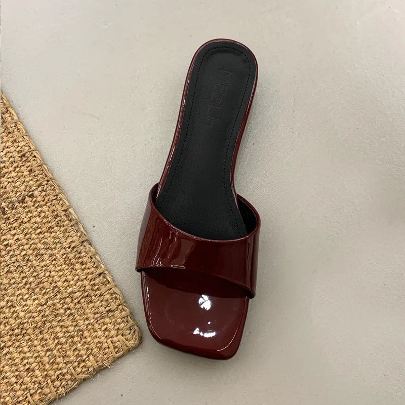 AIERTU  -  New Women Shoes Exquisite Square Head Flat Slippers for Woman French Style Vacation Casual Shoes Designer Shoes Zapatos De Mujer Aiertu