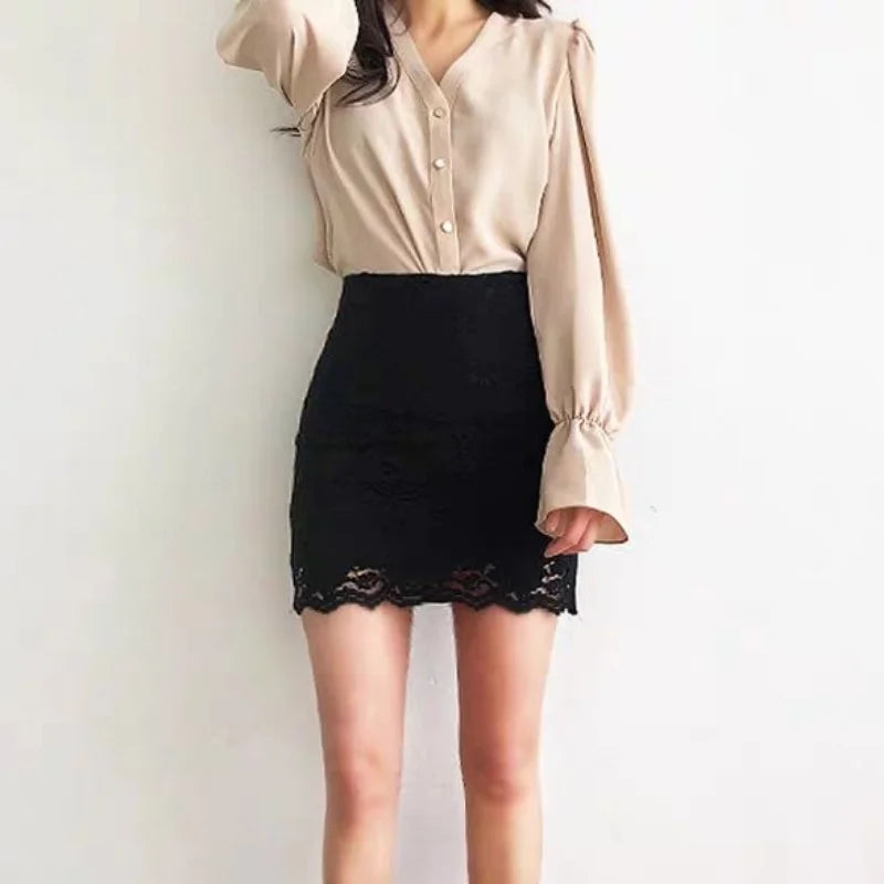 Aiertu Lace Skirts for Woman Wrap White Tight Women's Skirt Midi Clothes Korean Style Premium High Quality Vintage Trend Stylish aiertu
