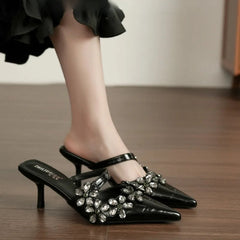 AIERTU  -  Elegant Women Shoes Exquisite Rhinestone Flower High Heeled Sandals for Woman French Casual Shoes Designer Shoes Sandalias Mujer Aiertu