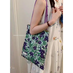 AIERTU  -  Flower Canvas Underarm Bag for Women New Fashionable New Chinese Style Large Capacity Cloth Bags Aiertu