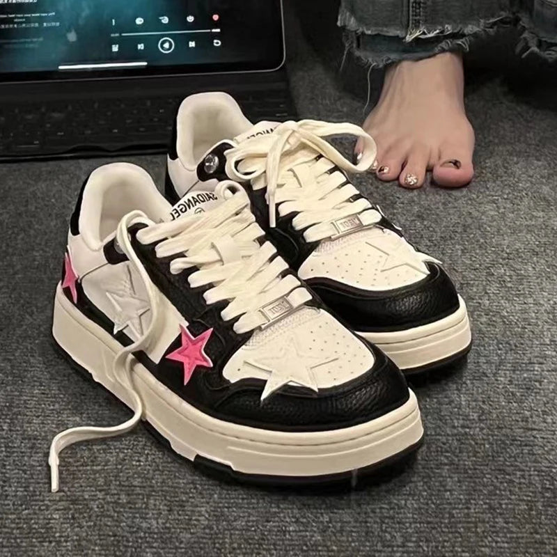 Aiertu Women Casual Sneakers Personalized Stars Skateboard Flat Comfortable Running Sport Shoe Tennis Trainers Walking Sneakers 35-40 Aiertu