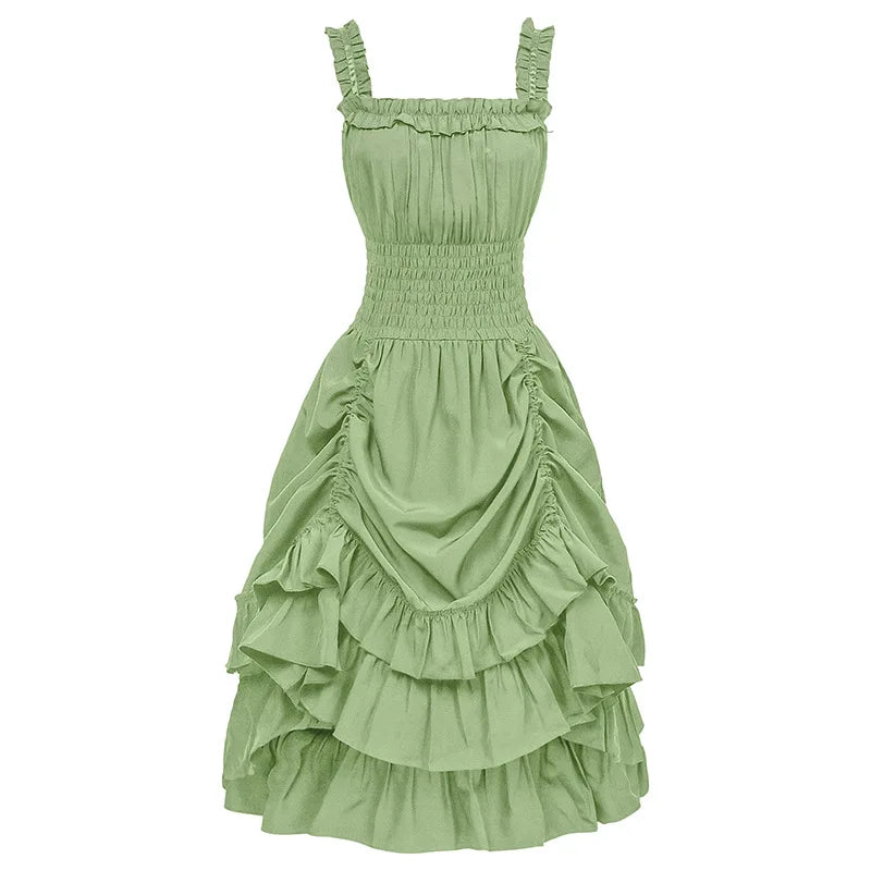 Aiertu New European and American Medieval Long Victorian Medieval Dress High Waist Cosplay Costume Ball Gown Aiertu
