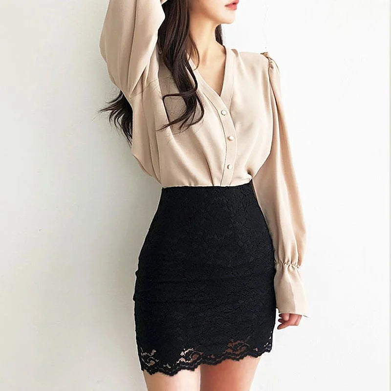 Aiertu Lace Skirts for Woman Wrap White Tight Women's Skirt Midi Clothes Korean Style Premium High Quality Vintage Trend Stylish aiertu