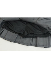 Aiertu Women's Pleated Skirt Kawaii Gothic Black Mini Skirt Korean High Waist Y2k Harajuku Vintage Bandage A-line Skirt Clothes Summer Aiertu