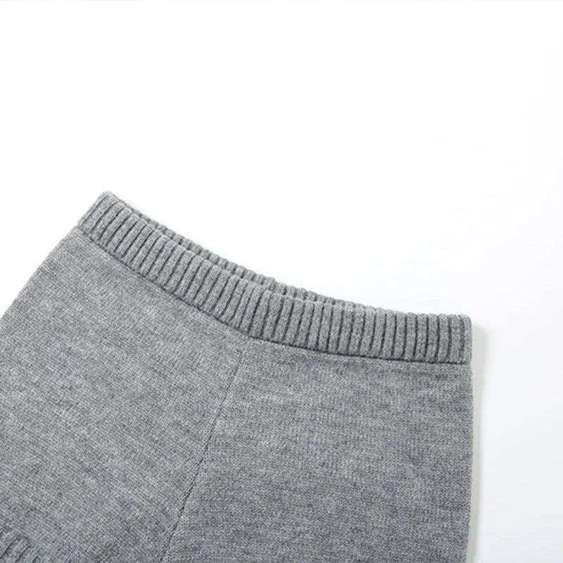 AIERTU  -  Knitted Clothing Two Piece Sets Off Shoulder Long Sleeve Sweater+Elastic Tight High Waist Shorts for Women Street Outfits Aiertu