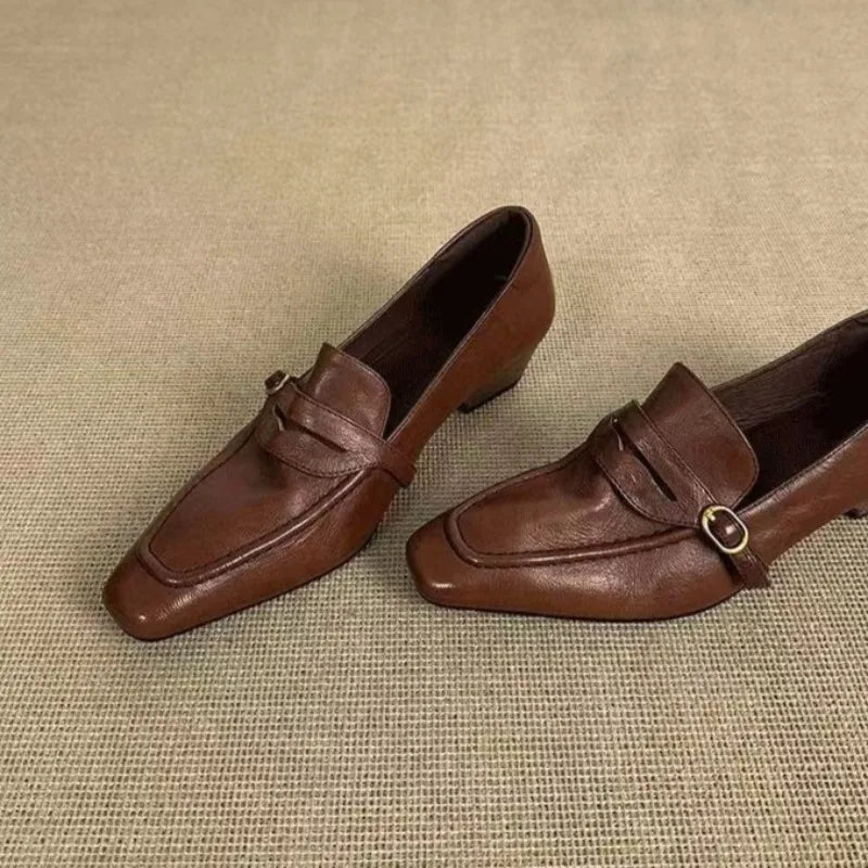 AIERTU  -  Fashion Womens Shoes Retro Luxury Genuine Leather Loafers for Woman Classic Britain Casual Shoes Designer Shoes Zapatos De Mujer Aiertu