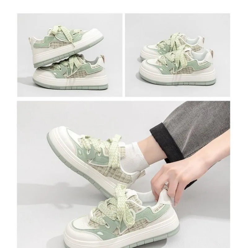 Aiertu Sneakers Casual Platform Sneakers Women Kawaii College Style Retro Vulcanized Shoes Women Korean Fashion Designer Aiertu