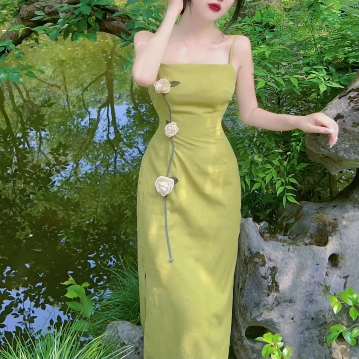 Aiertu Vintage Elegant Long Dresses Women Casual Slim Korean Party Holiday Dresses Female 2024 Summer One-piece Dress Beach Fashion Y2k Aiertu